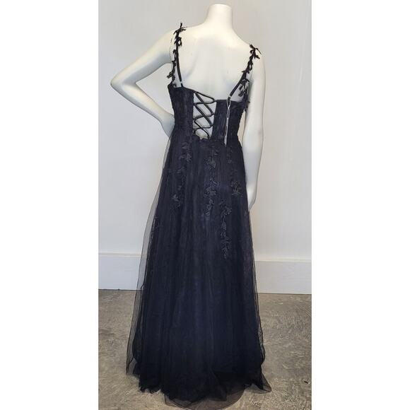 NWT Black Formal Gown Prom Dress Wedding Party Bridesmaid MOTB - Picture 2 of 15